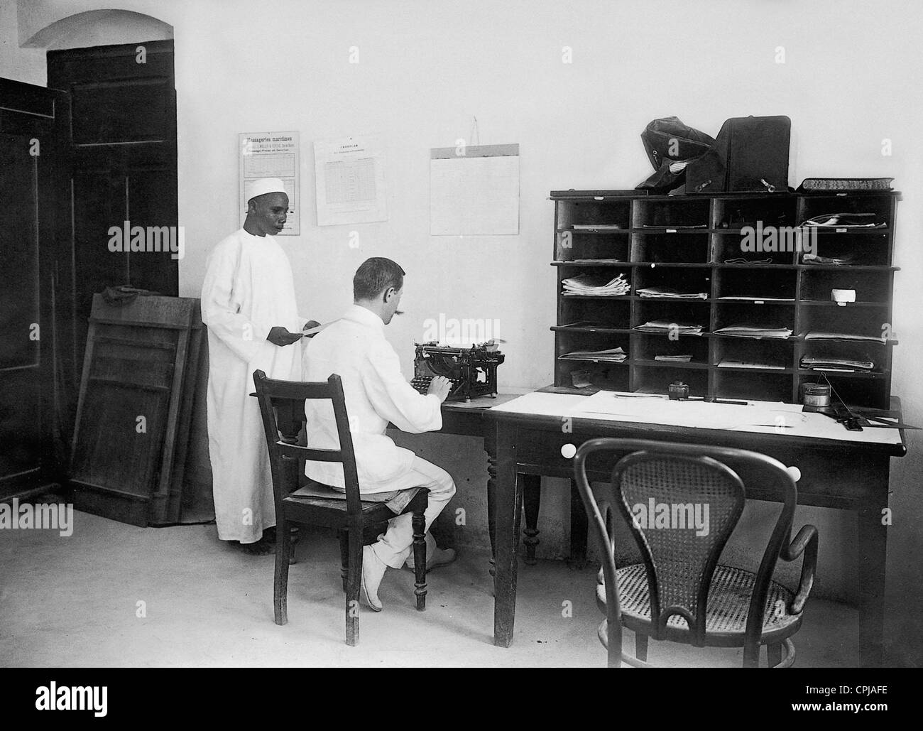 Deutschen Verwaltungsbüro in Dar Es Salaam, 1908 Stockfoto
