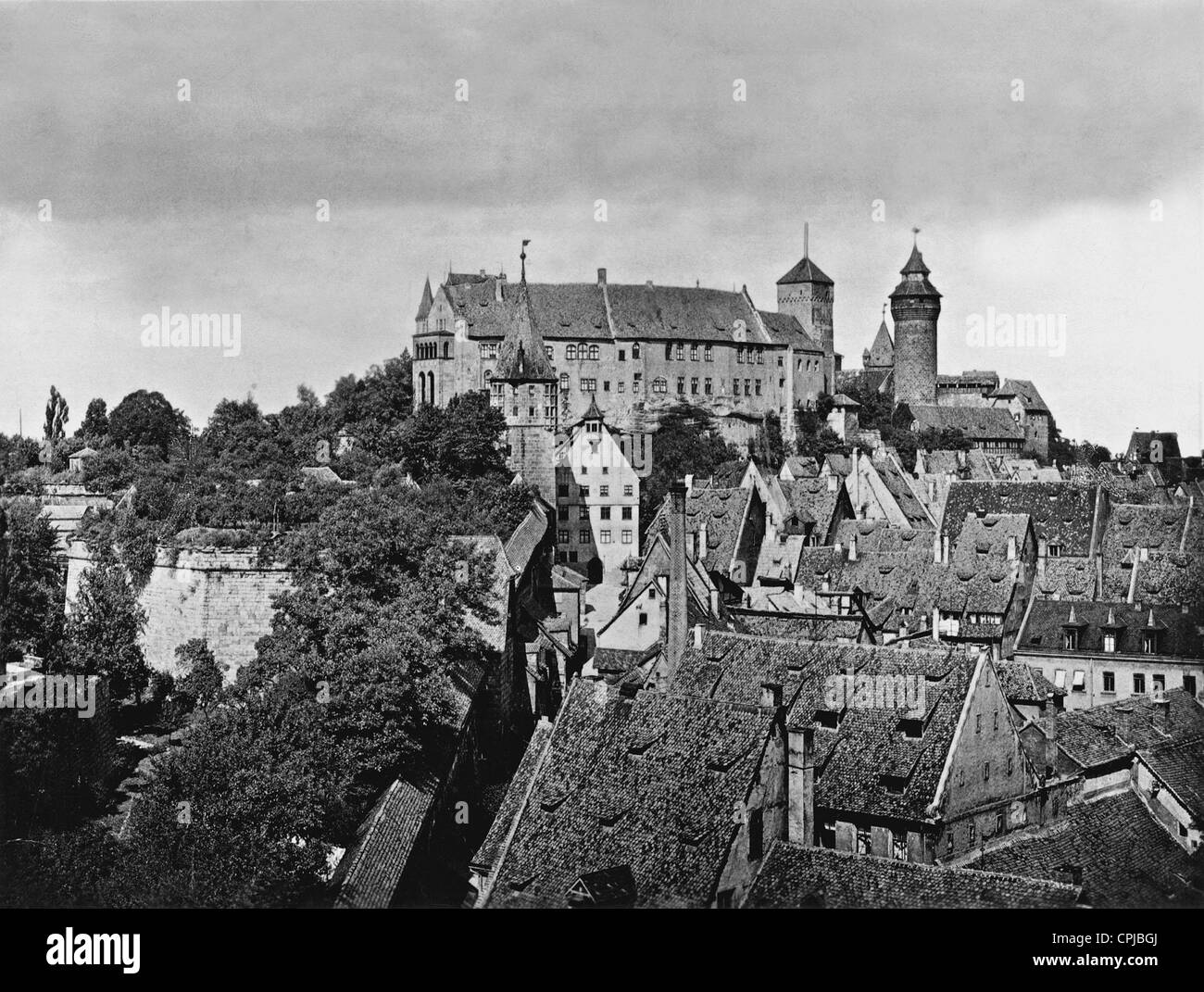 Nürnberg Kaiser Schloss, 1935 Stockfoto