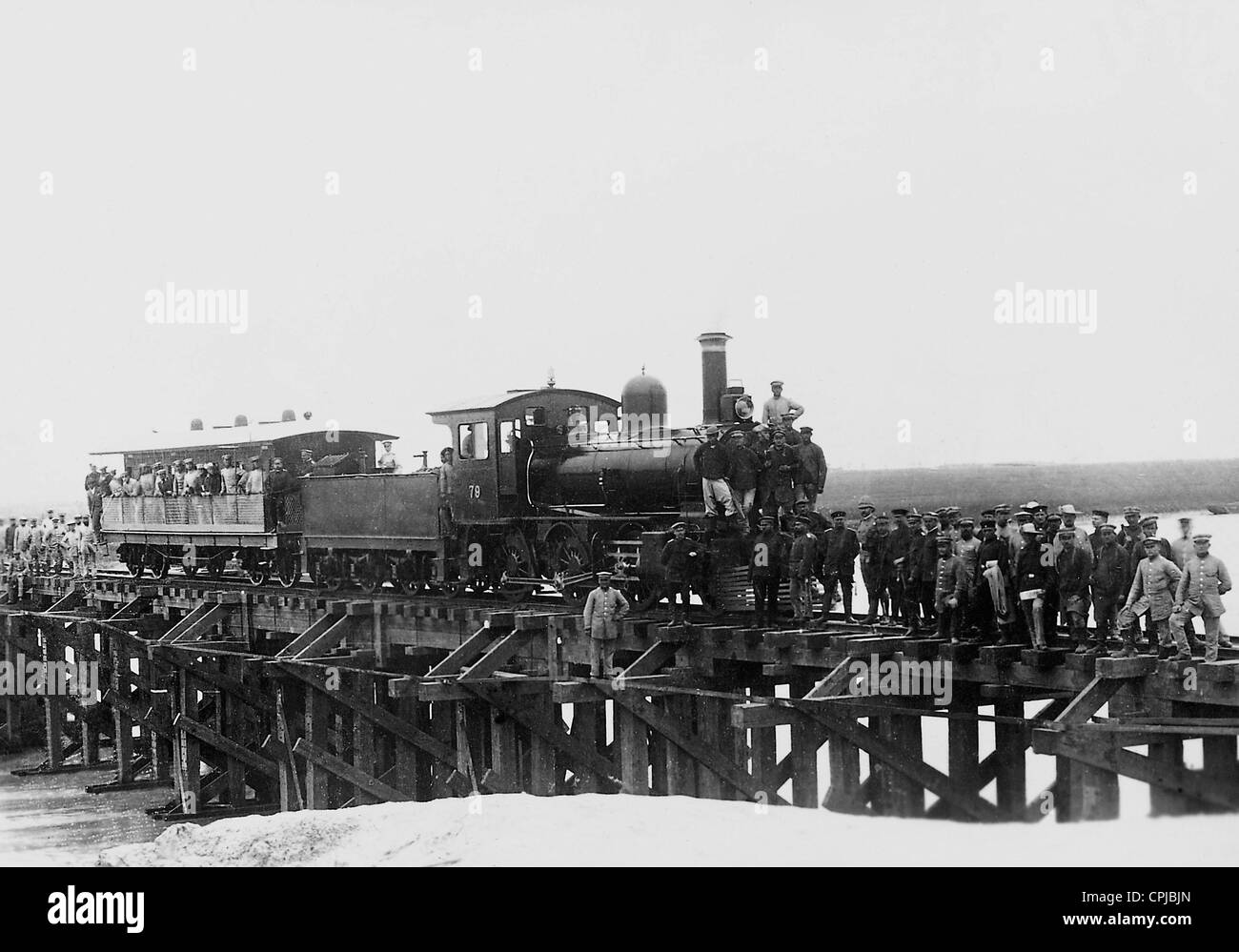 Eröffnung der Hanku Eisenbahnbrücke, 1898 Stockfoto