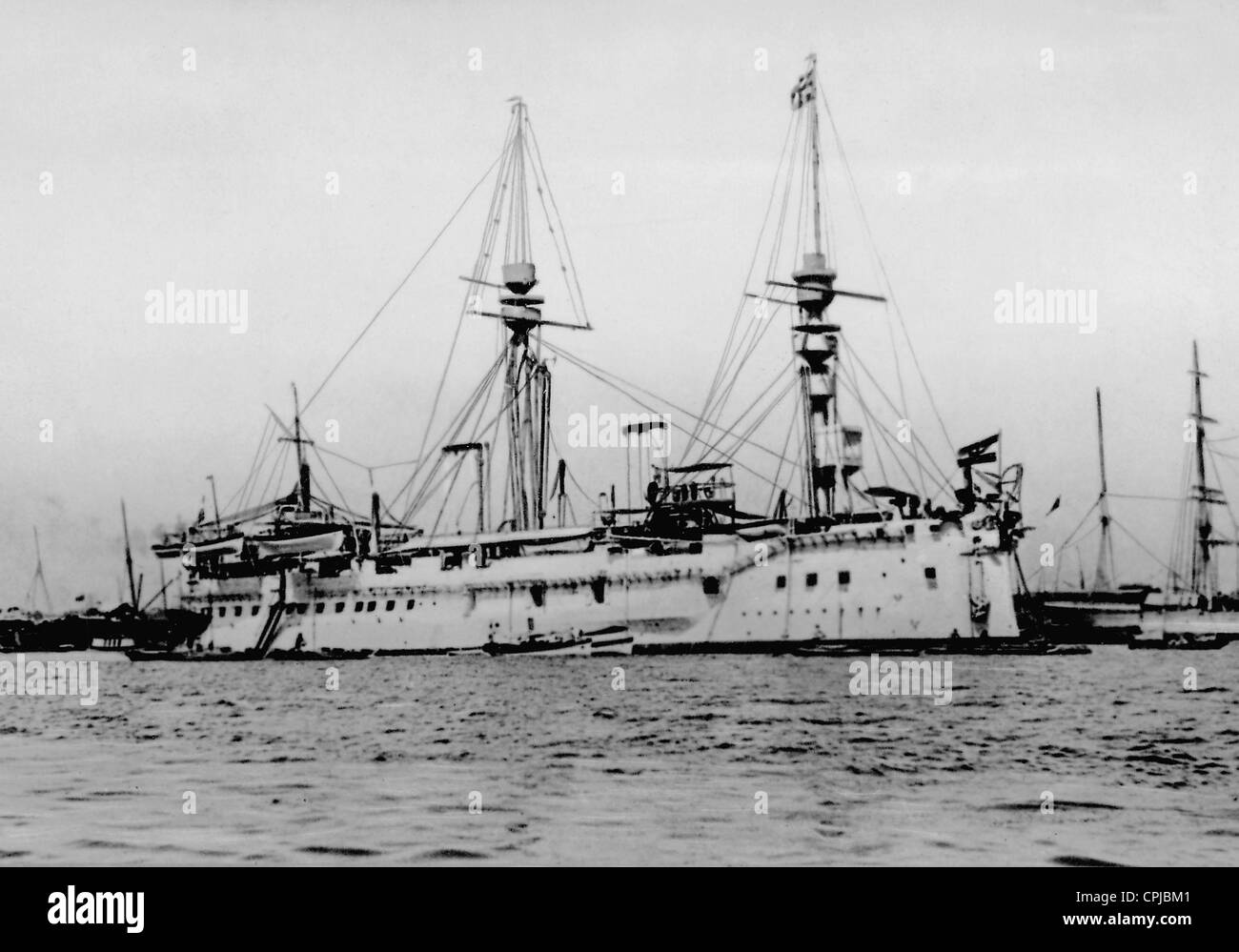 Flagge Schiff der Ostasien-Geschwader S.M.S Kaiser, 1897 Stockfoto