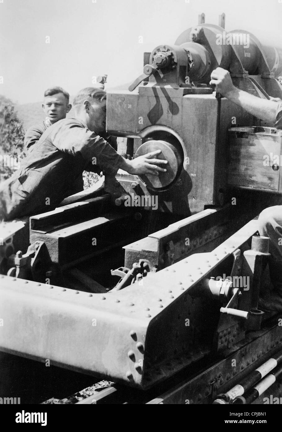 Deutsche Artillerie im zweiten Weltkrieg an der Ostfront 1942 Stockfoto