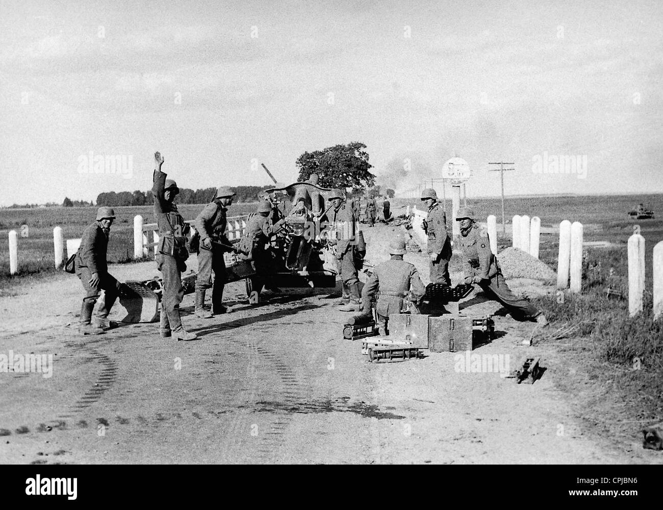 Deutsche Artillerie im zweiten Weltkrieg an der Ostfront 1942 Stockfoto