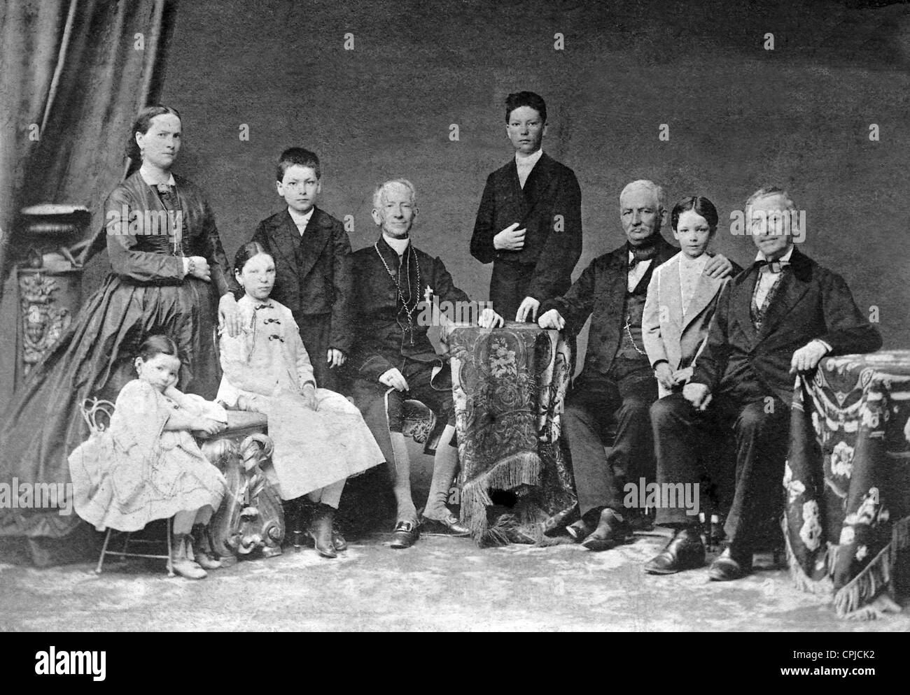 Papst Leo XIII. mit seiner Familie Stockfoto