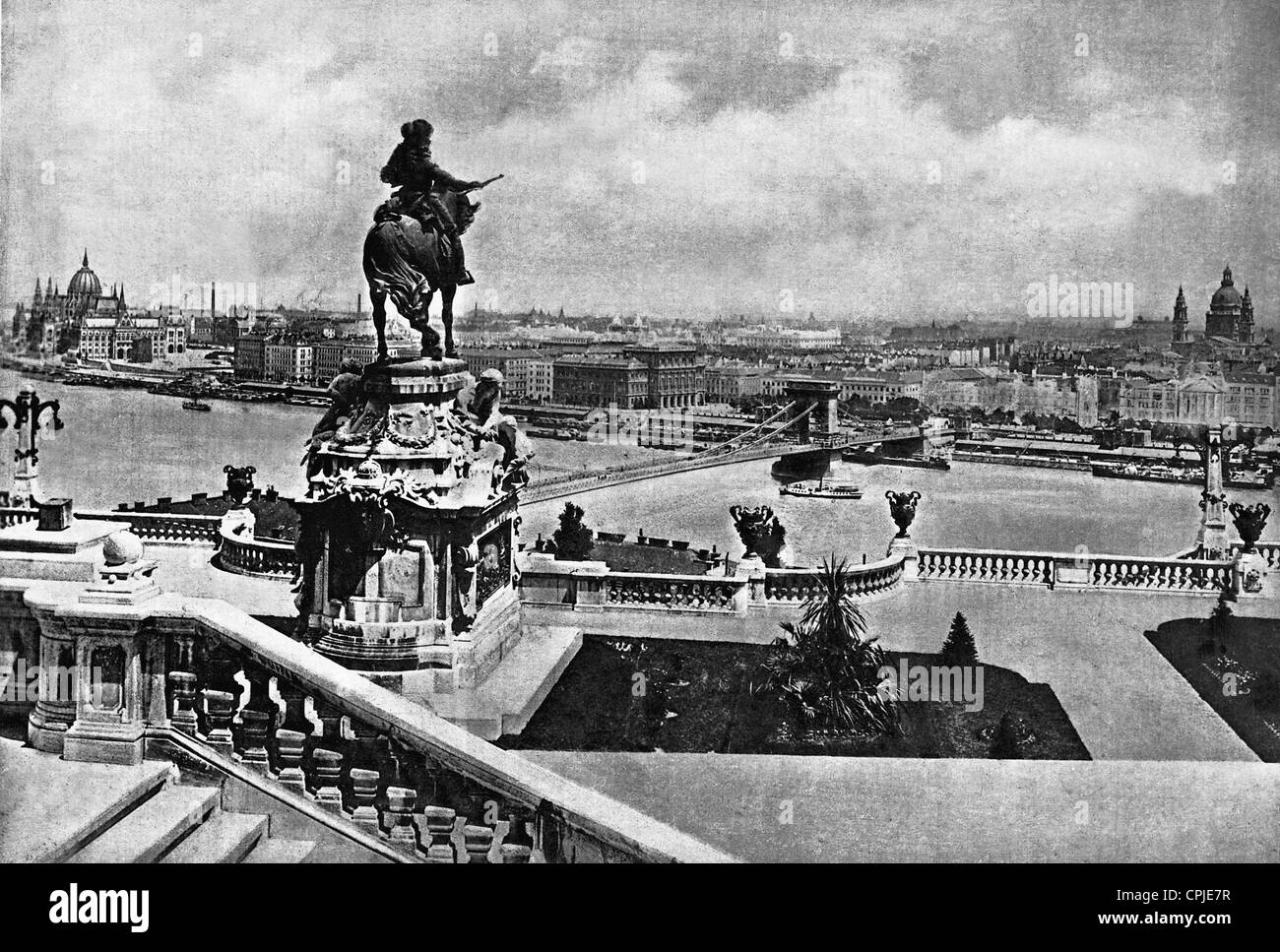 Blick auf die Stadt Budapest, 1918 Stockfoto