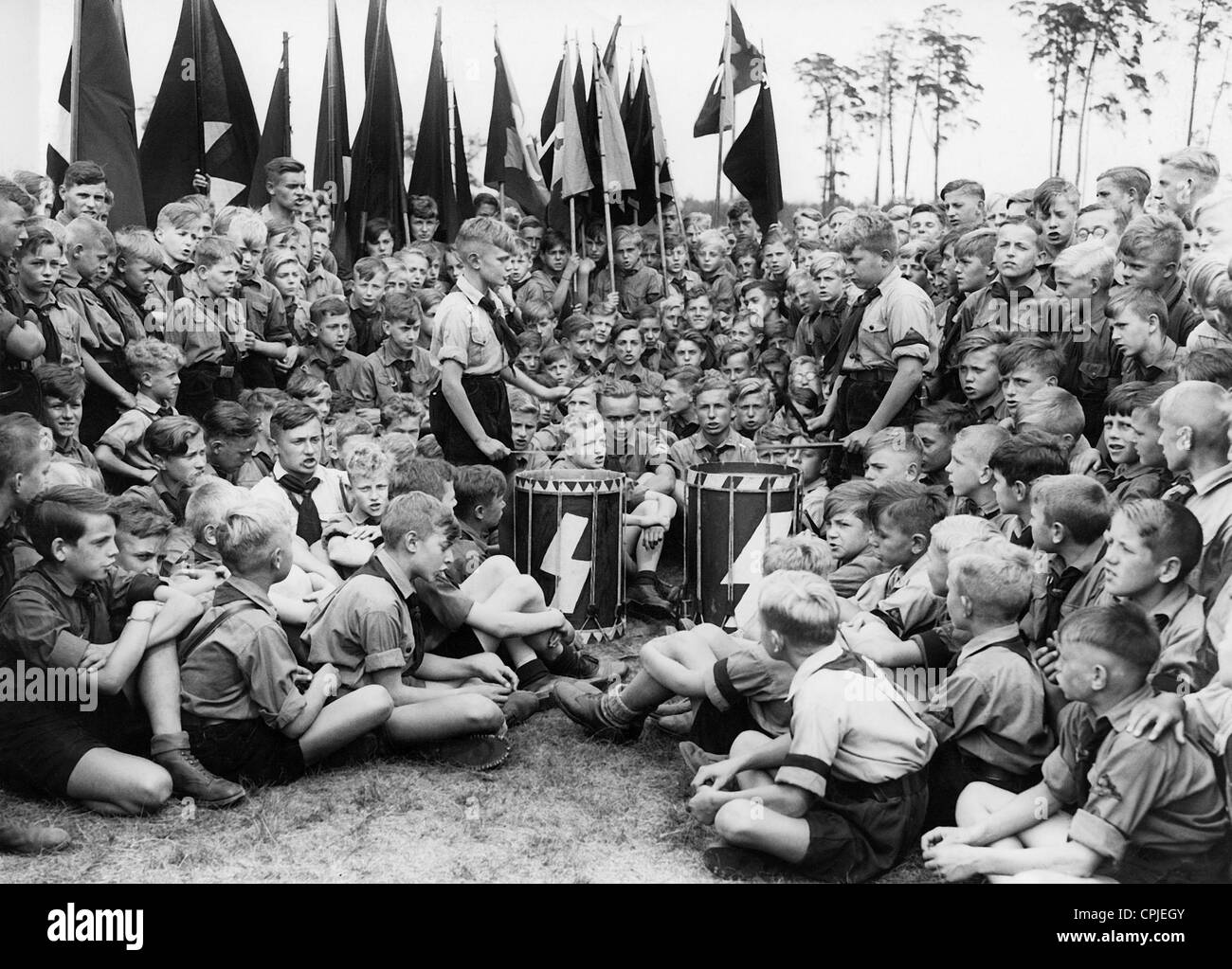 Deutsches Jungvolk am Staatsjugendtag (staatliche Jugendtag) in Berlin, 1934 Stockfoto