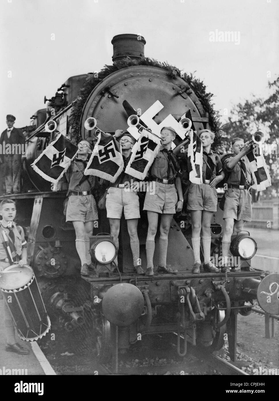 Sonderzug der Hitler-Jugend auf dem Reichsparteitag, 1934 Stockfoto