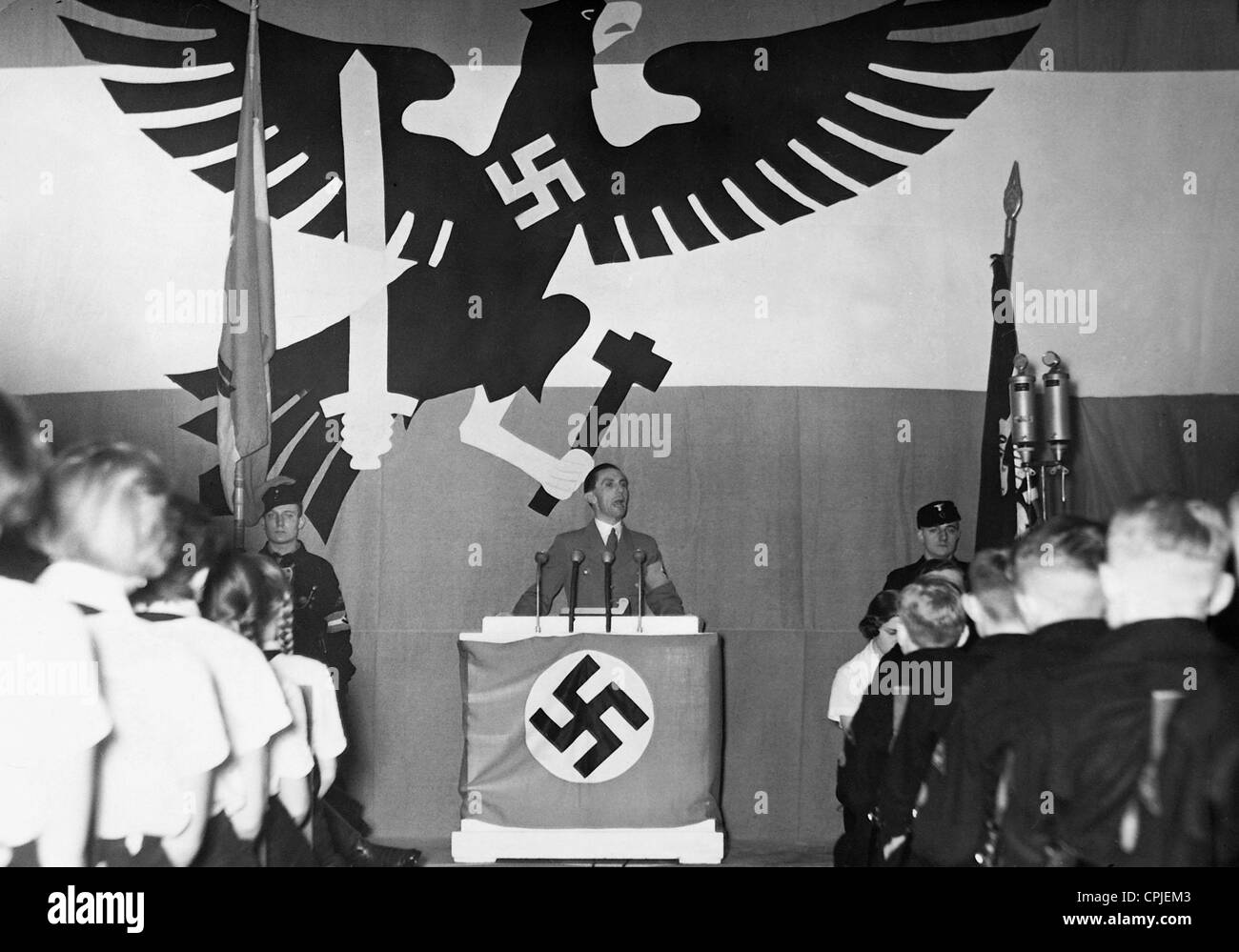 Joseph Goebbels spricht der deutschen Jugend, 1939 Stockfoto
