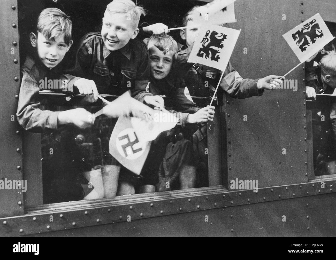 Flämische Kinder in Deutschland, 1943 Stockfoto