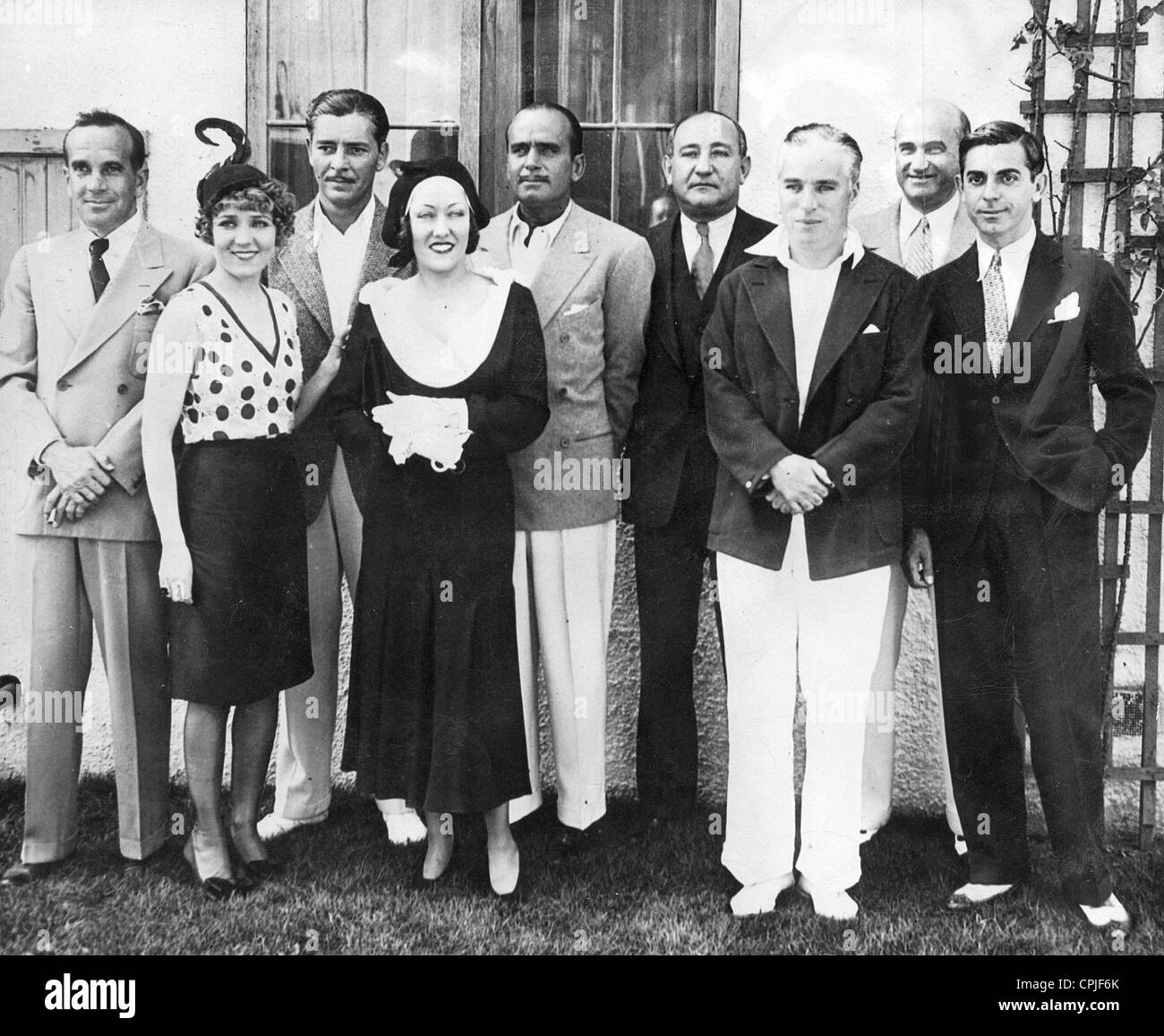 Mary Pickford, Charles Chaplin und anderen Filmemachern in Los Angeles, 1930 Stockfoto