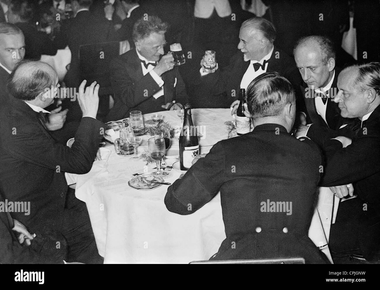Gesellschaftsabend der deutschen und englischen Philharmonieorchester, 1936 Stockfoto