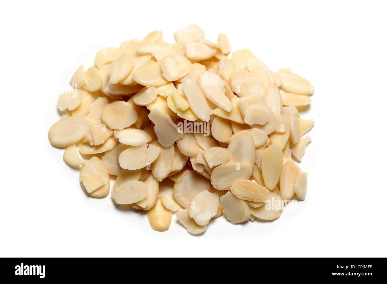Haufen, gehackte Mandeln Stockfoto