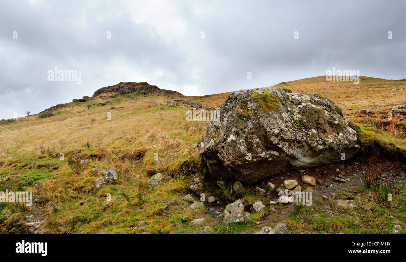 Einem felsigen Hügel auf Tap Y Ceffyl, Cadair Idris Stockfoto