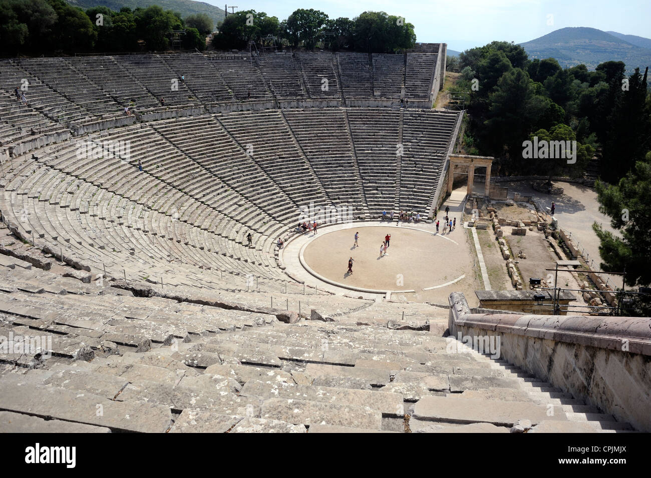 Peloponnes, Griechenland, antike Theater von Epidaurus Stockfoto