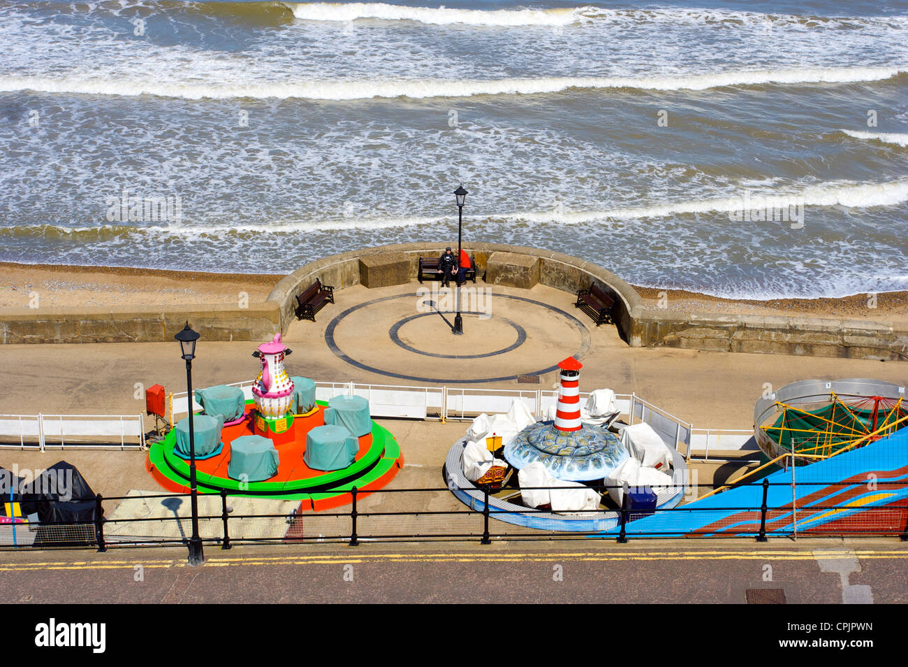 Strandpromenade Unterhaltung auf offenen Boden, Kirmes, Cromer, Norfolk, Großbritannien Stockfoto