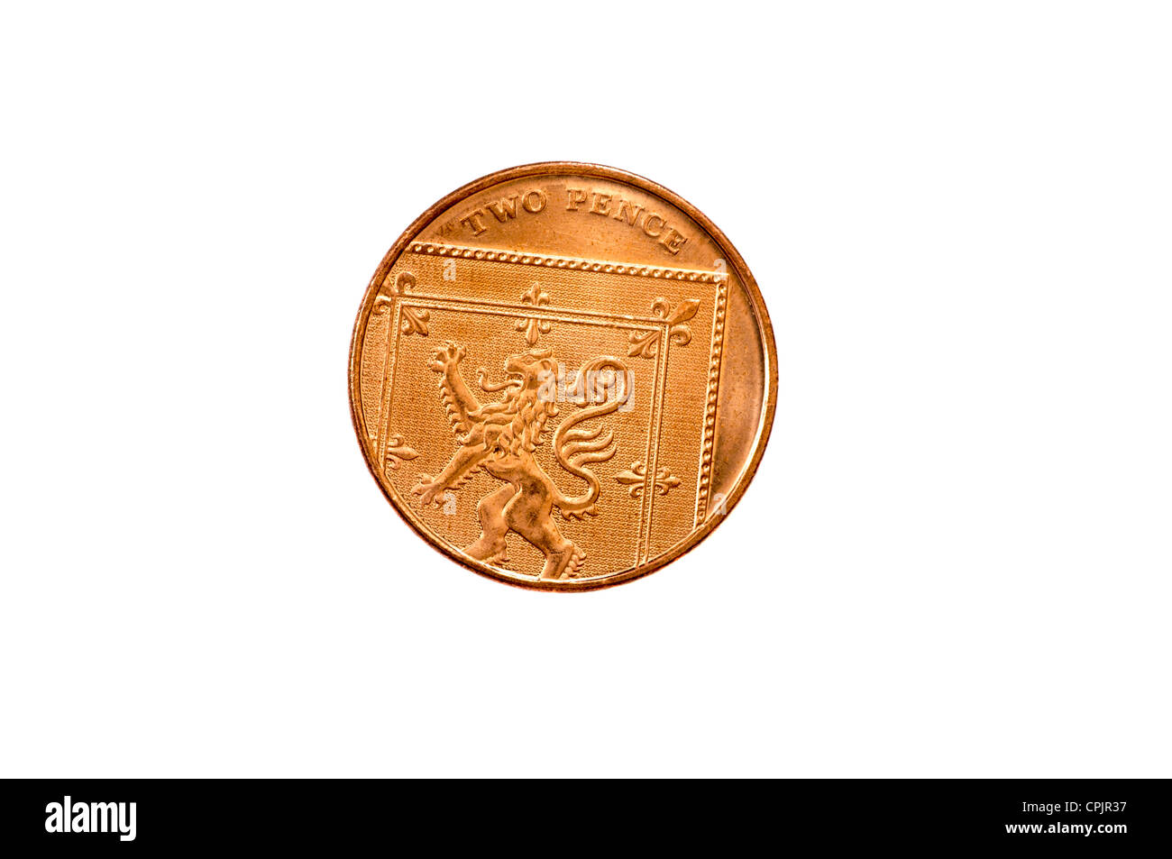Zwei Pence Münze 2P Großbritannien Währung Stockfoto