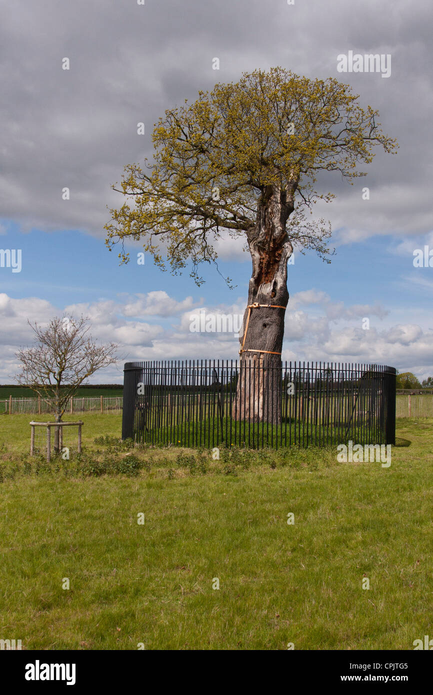 Ein Bild von "The Royal Oak" Boscobel House, Shropshire, wo König Charles II versteckte von den Parlamentariern zu entkommen. Stockfoto