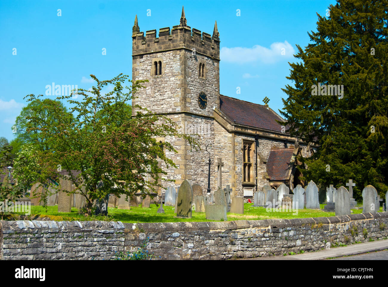 Kirchengemeinde Dreifaltigkeitskirche, Ashford im Wasser, Derbyshire Stockfoto