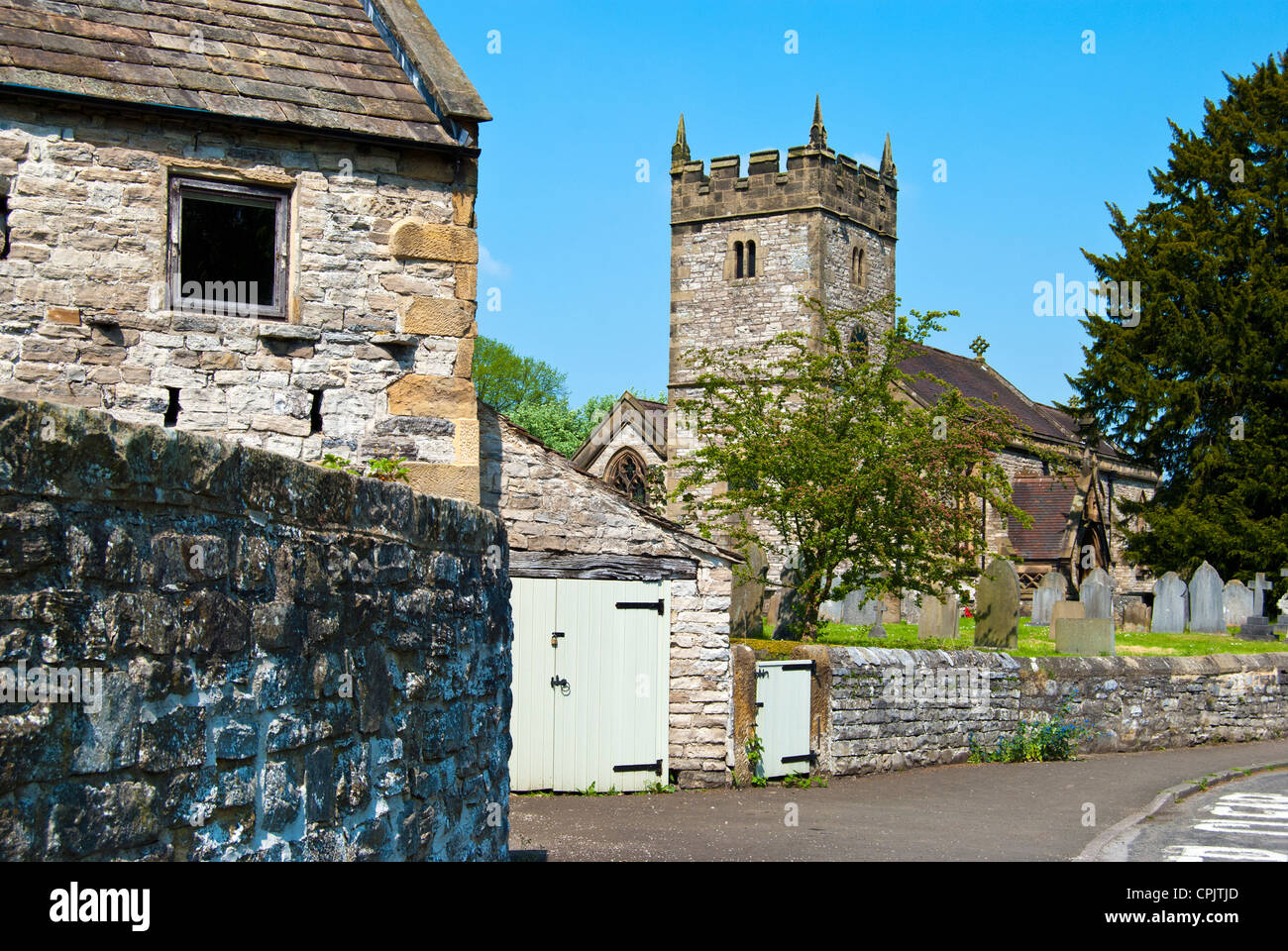 Kirchengemeinde Dreifaltigkeitskirche, Ashford im Wasser, Derbyshire Stockfoto