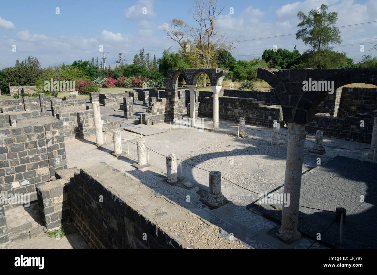 Die byzantinische Kirche am Kursi archäologische Stätte. See Genezareth. Israel. Stockfoto