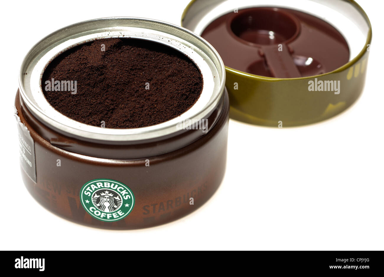 Starbucks VIA bereit Gebräu Italienische Röstung Microground instant 24 Kaffeetasse container Stockfoto