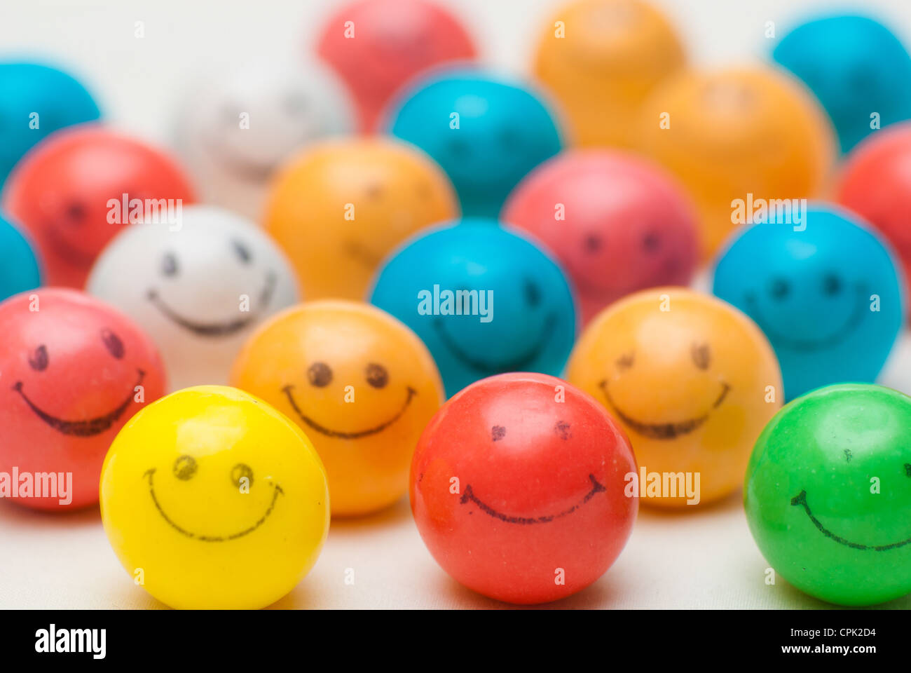 Smiley Face Kaugummi Kugeln Stockfoto