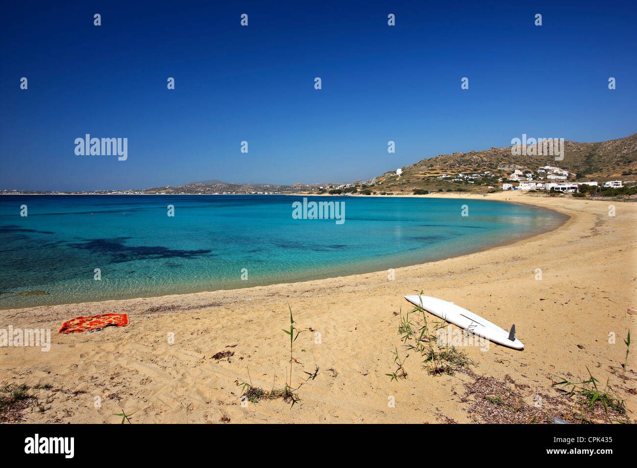 Mikri Vigla Beach, einem der vielen schönen Strände der Insel Naxos, Kykladen, Griechenland Stockfoto