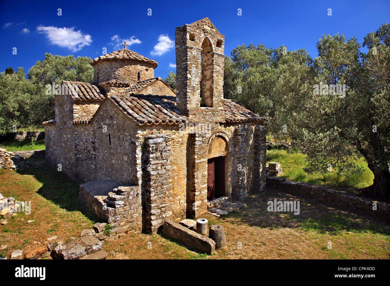 Die byzantinische Kirche des Agios Georgios Diasoritis, in der Nähe von Chalki Dorf, Insel Naxos, Kykladen, Griechenland Stockfoto