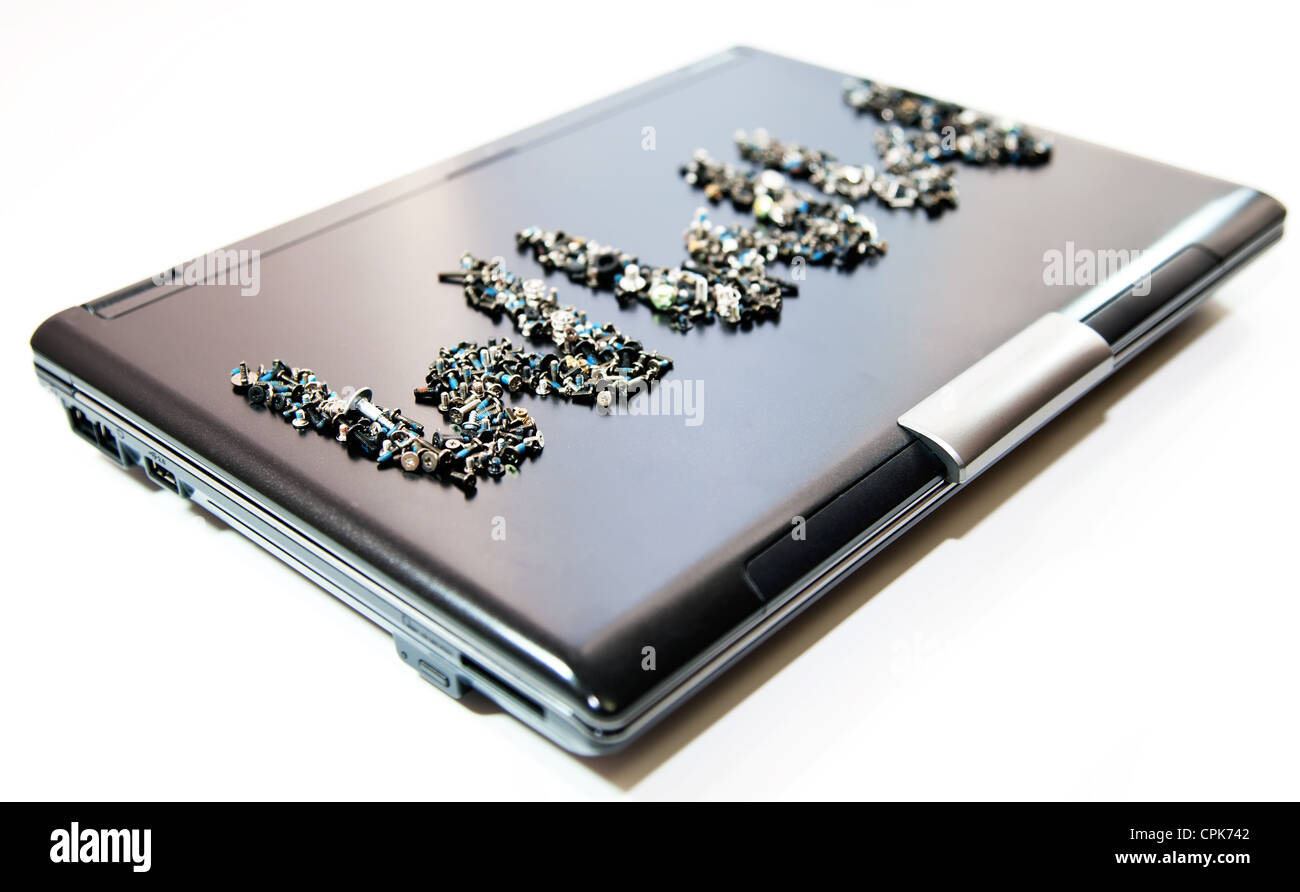 Word-Www hergestellt aus anwendet auf Laptop cover Stockfoto