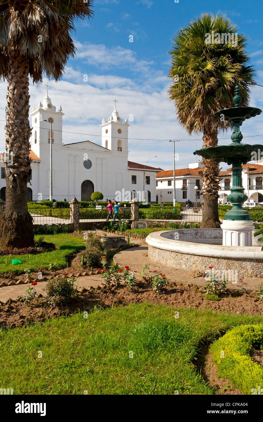 Hauptplatz von Chachapoyas, Peru Stockfoto