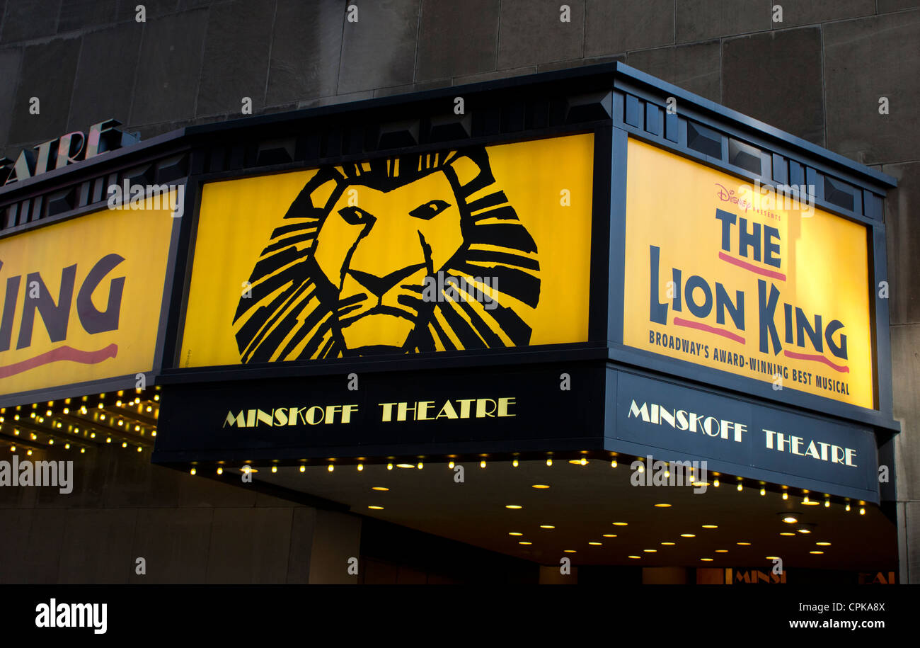 Der König der Löwen am Minskoff Theater in New York City Stockfoto