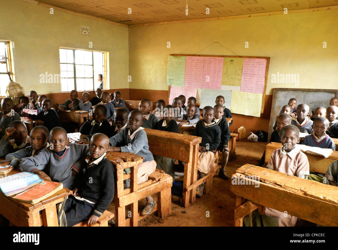 Kenianische Schüler im Klassenzimmer Stockfoto