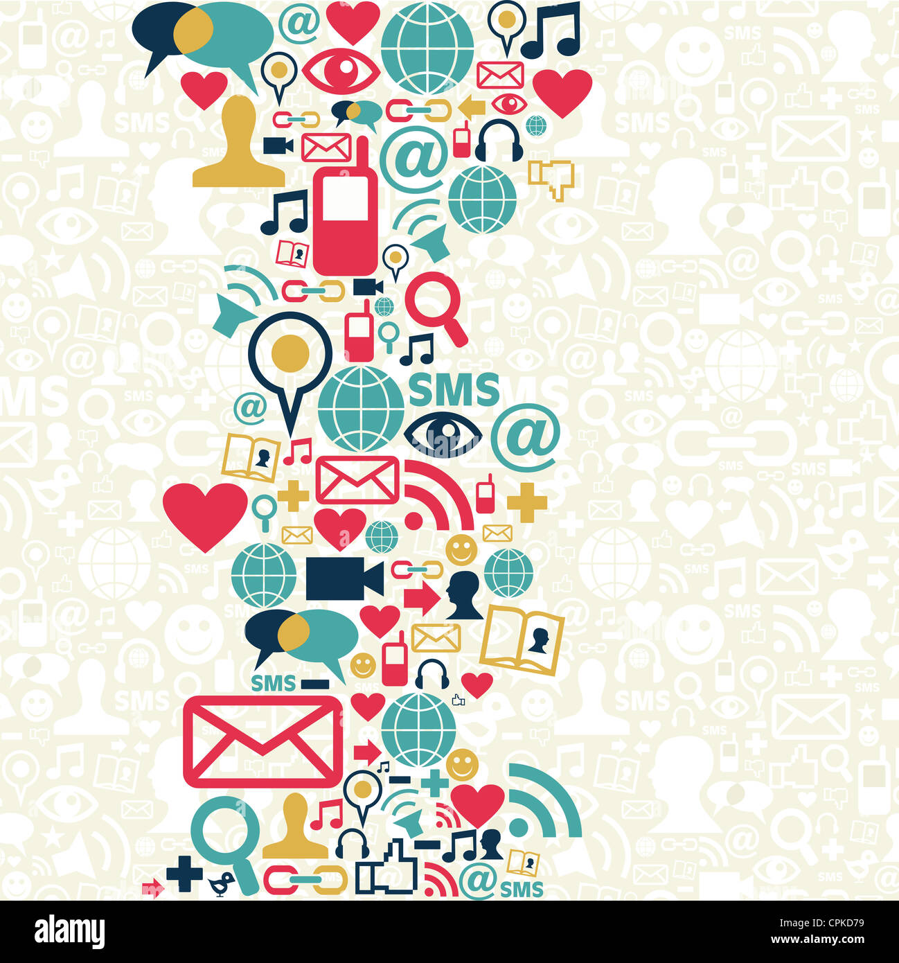 Social Media-Symbole in aleatorische Form Layout gesetzt. Vektor-Datei geschichtet für einfache Handhabung und individuelle Farbgebung. Stockfoto