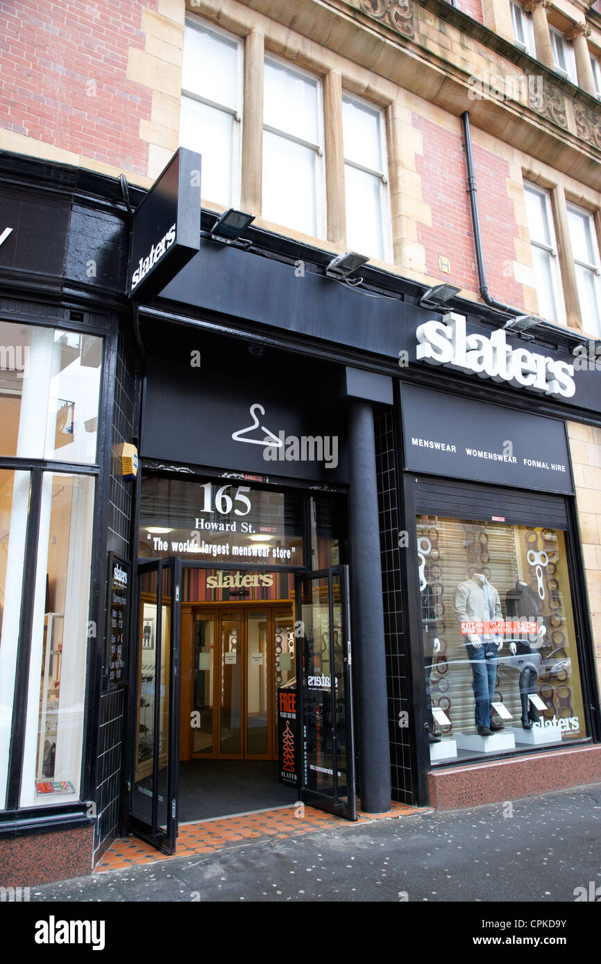 Slater Kellerasseln Herrenmode speichern Glasgow Schottland hält das  Guinness-Buch der Rekorde für die größte einzelne Herrenmode-Shop  Stockfotografie - Alamy
