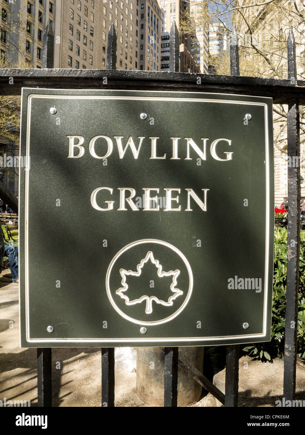 Bowling Green Zeichen, NYC Stockfoto