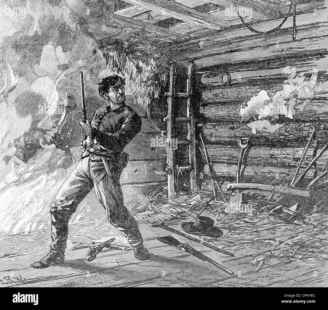 In der Nacht des 14. April 1865 erschossen bekannte Schauspieler John Wilkes Booth Präsident Abraham Lincoln. Stockfoto