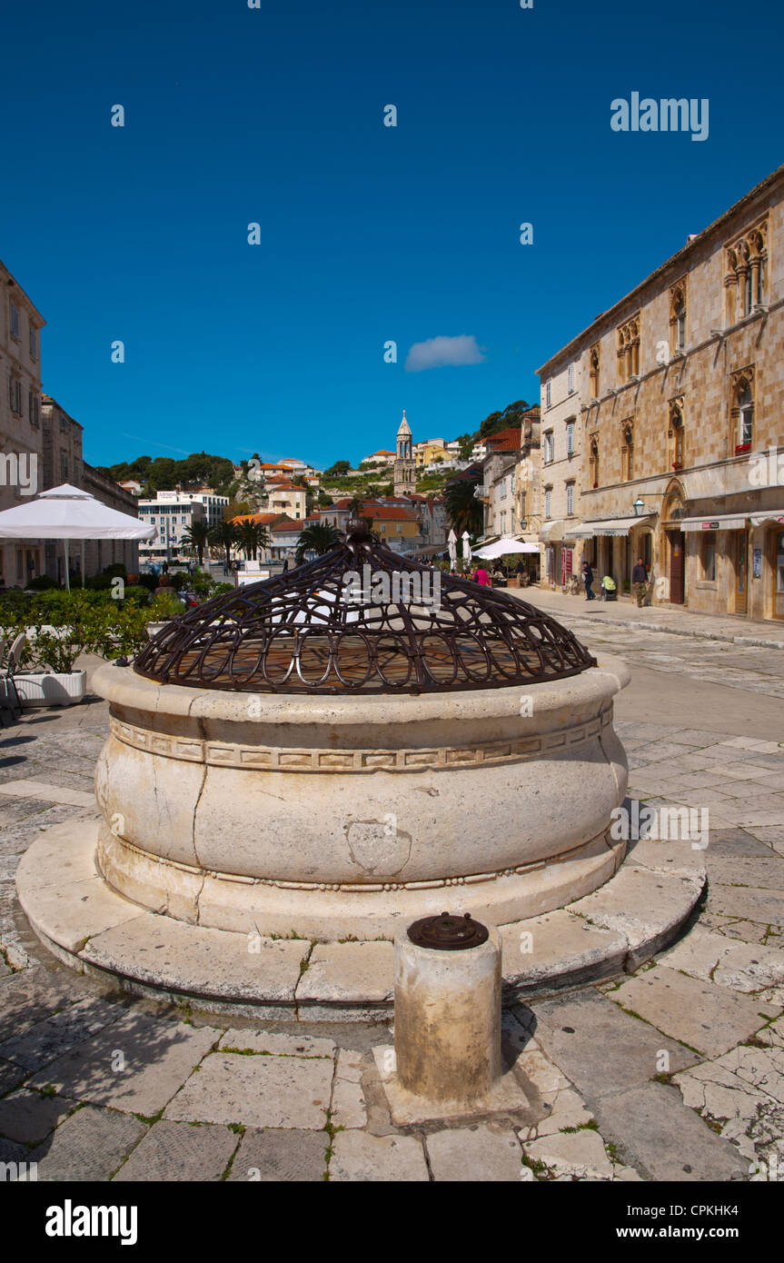 Trg Sv Stjepana quadratische Hvar Stadt Hvar Insel Dalmatien Kroatien Europa Stockfoto