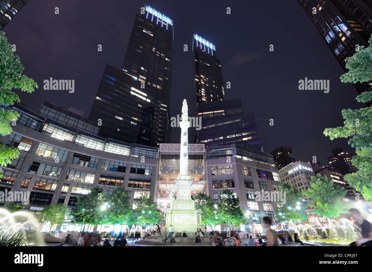 Columbus Circle und Time Warner Center in New York City. Stockfoto