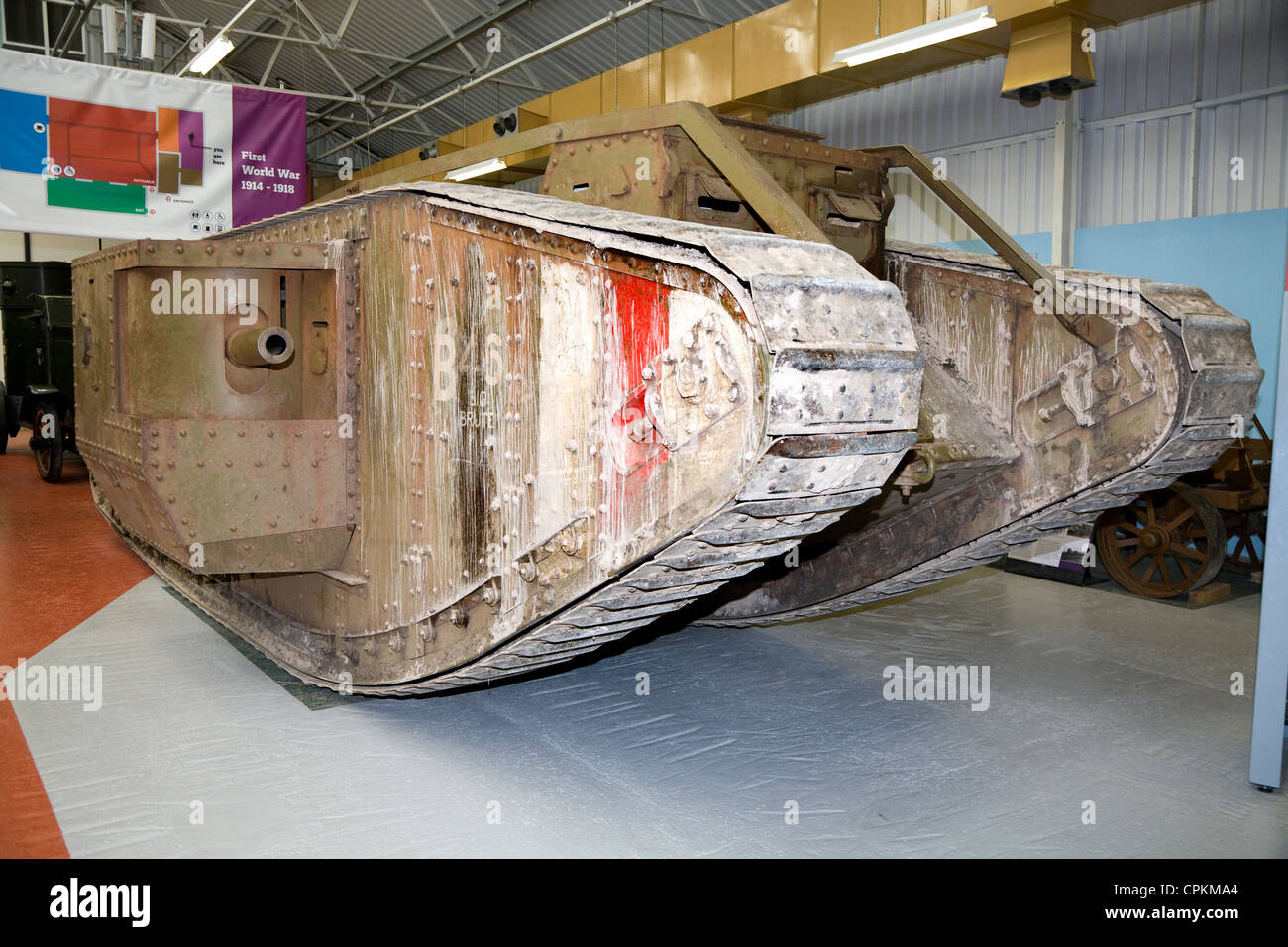 Replikat ersten Weltkrieg "männlich" Tank verwendet im Film "War Horse", auf Anzeigen / angezeigt bei The Tank Museum Bovington, Dorset UK Stockfoto