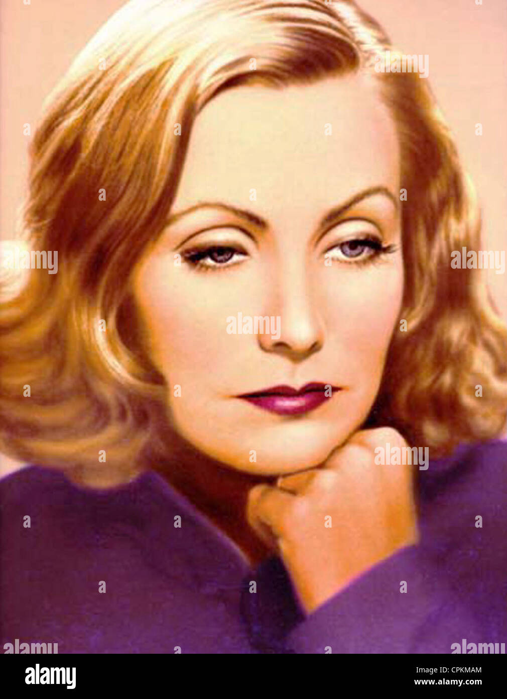 Eine Farbe-Portrait der Filmstar Greta Garbo Portrait abgebildet in Los Angeles im Jahr 1937 Stockfoto