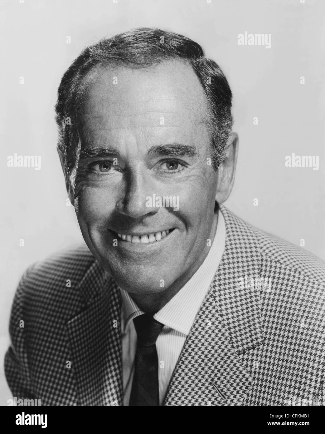 Schwarz / weiss Portrait der Filmstar Henry Fonda im Jahr 1954 in Los Angeles getroffen. Stockfoto