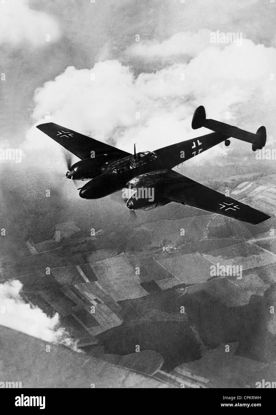 Deutsche Zerstörer Messerschmitt Me 110, 1940 Stockfoto