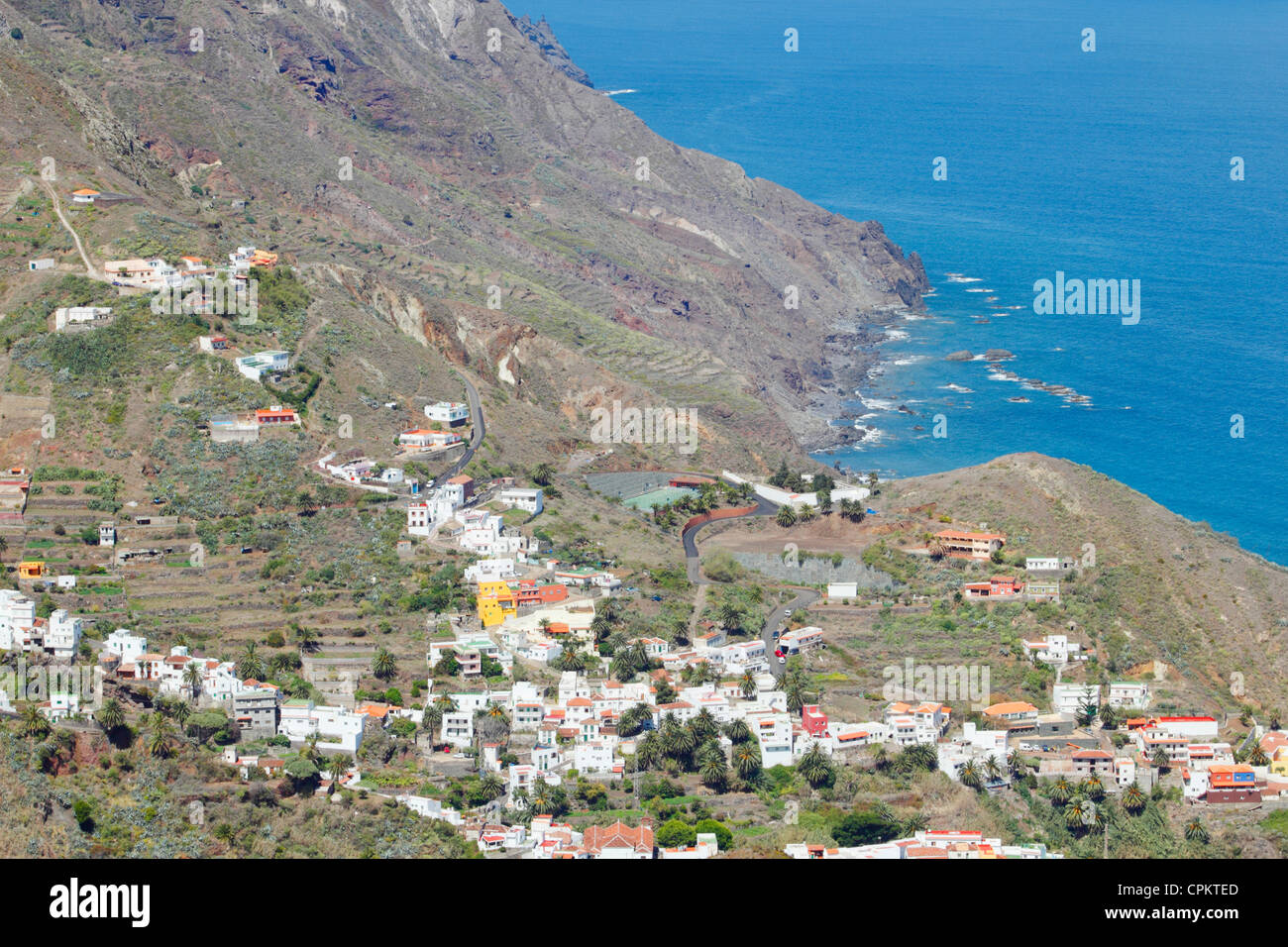 Taganana Dorf an der Küste im Großraum Anaga Gebirge von Teneriffa, Kanarische Inseln, Spanien Stockfoto