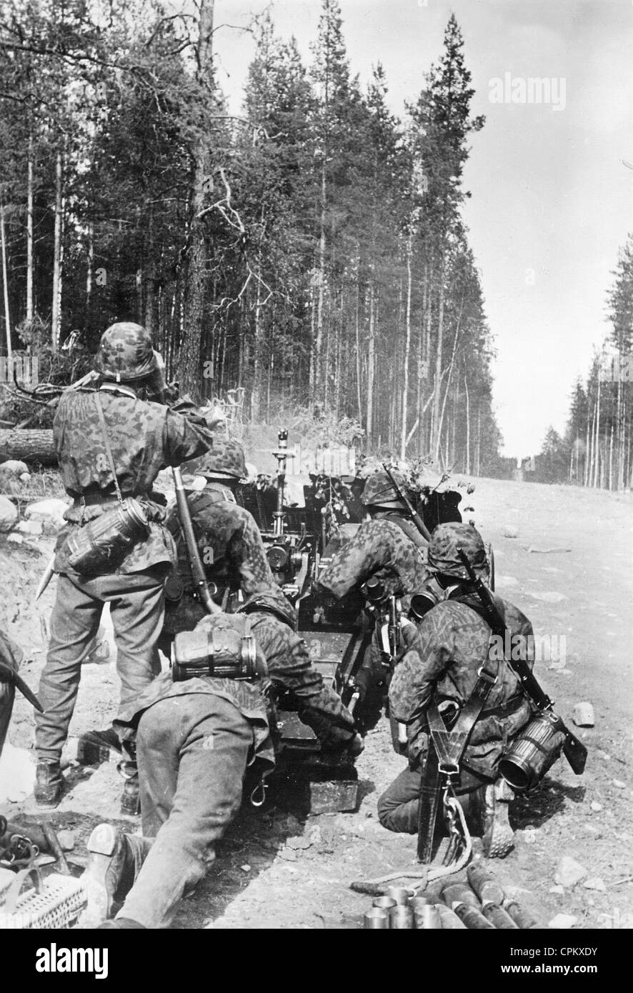 Deutsche Soldaten an der Ostfront in Karelien, 1941 Stockfoto