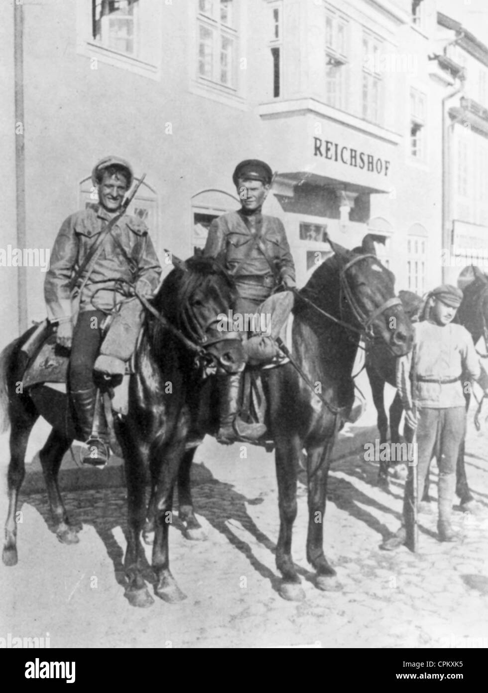 Russische Kosaken während des polnisch-russischen Krieges, 1920 Stockfoto