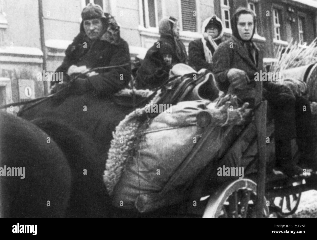 Deutsche Flüchtlinge aus den ehemaligen deutschen Ostgebieten, 1945 Stockfoto