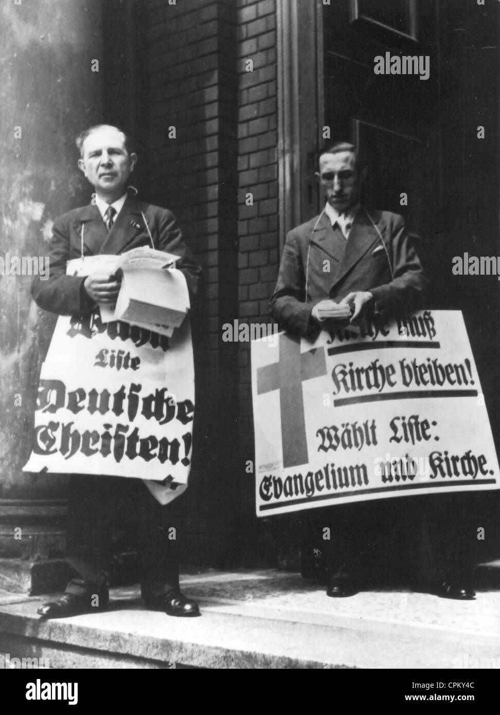 Wähler in der "Deutschen Christen" und "Evangelium und Kirche", 1933 Stockfoto