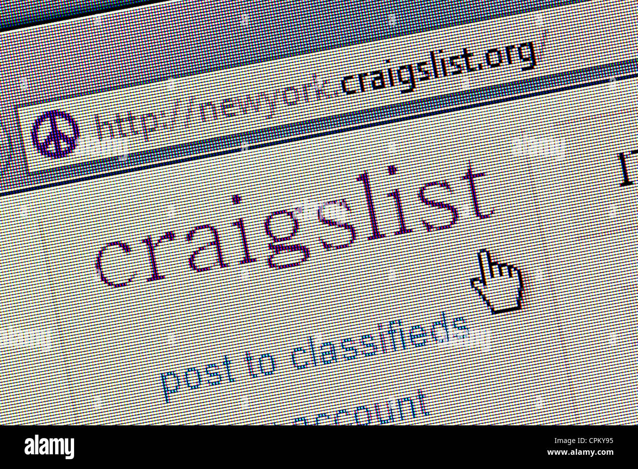 Craigslist-Logo und Website hautnah Stockfoto