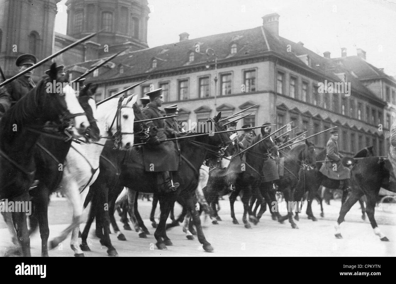 Berittene Polizei nach der Niederlage des Hitler-Putsches 1923 Stockfoto