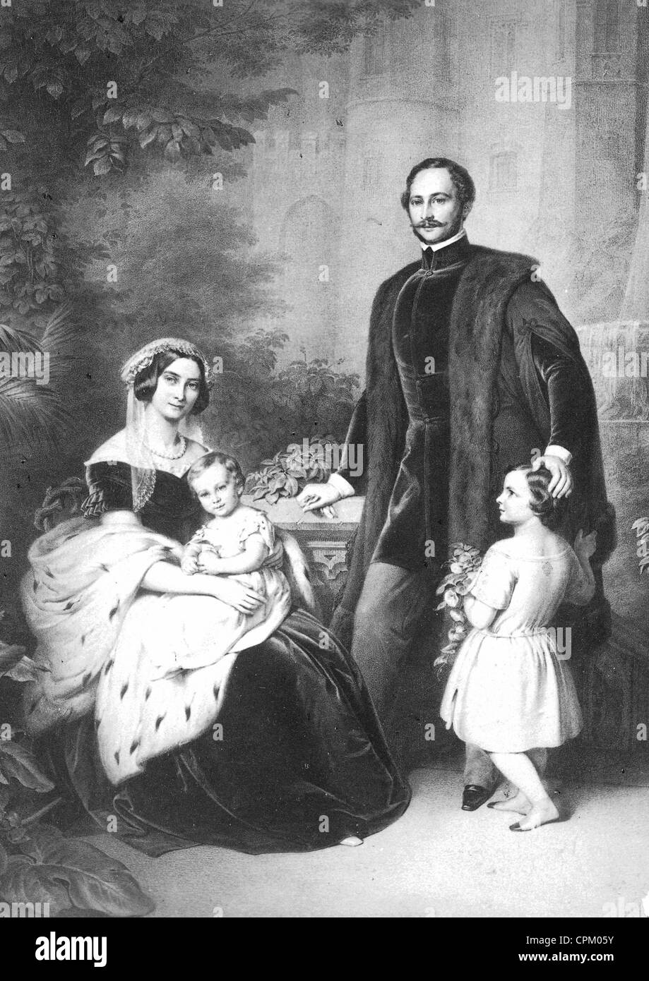 König Maximilian II. von Bayern und seine Frau Marie-Sophie, um 1850 Stockfoto