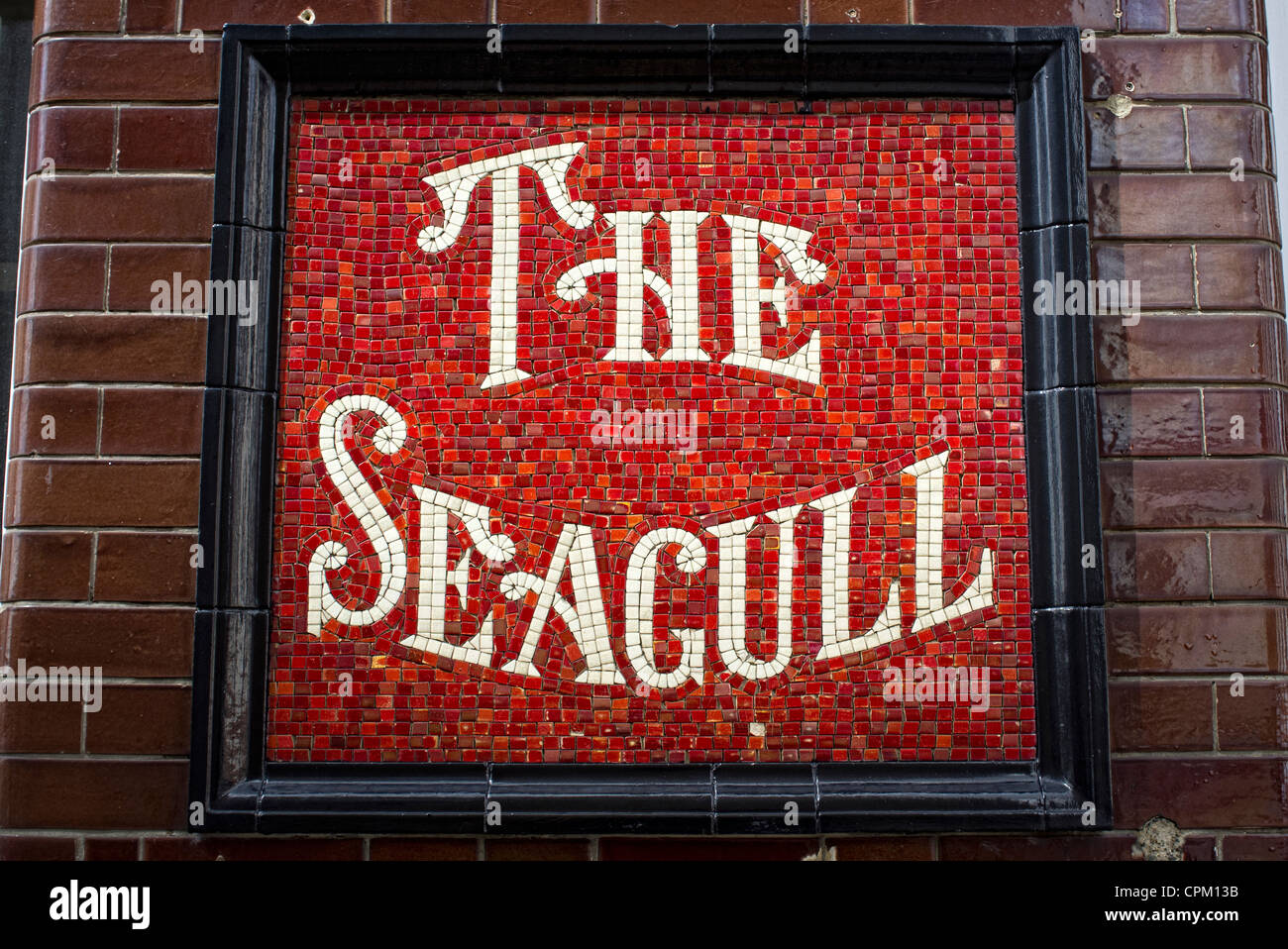 Das Seagull Pub Schild Stockfoto
